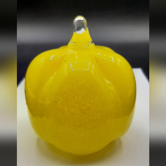 Vintage Rossi Glass Yellow Squash Signed Maria Hand Blown Canada Glass - Picture 2 of 7